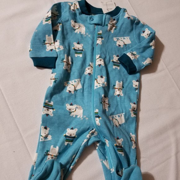 Gymboree Snow Bear 0-3 Month NWT Sleeper Footed Pajama - Picture 1 of 3